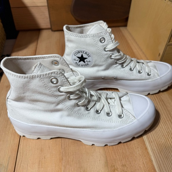 Converse Chuck Taylor All Star White High-Top Sneakers, Sz 9 - Picture 5 of 8